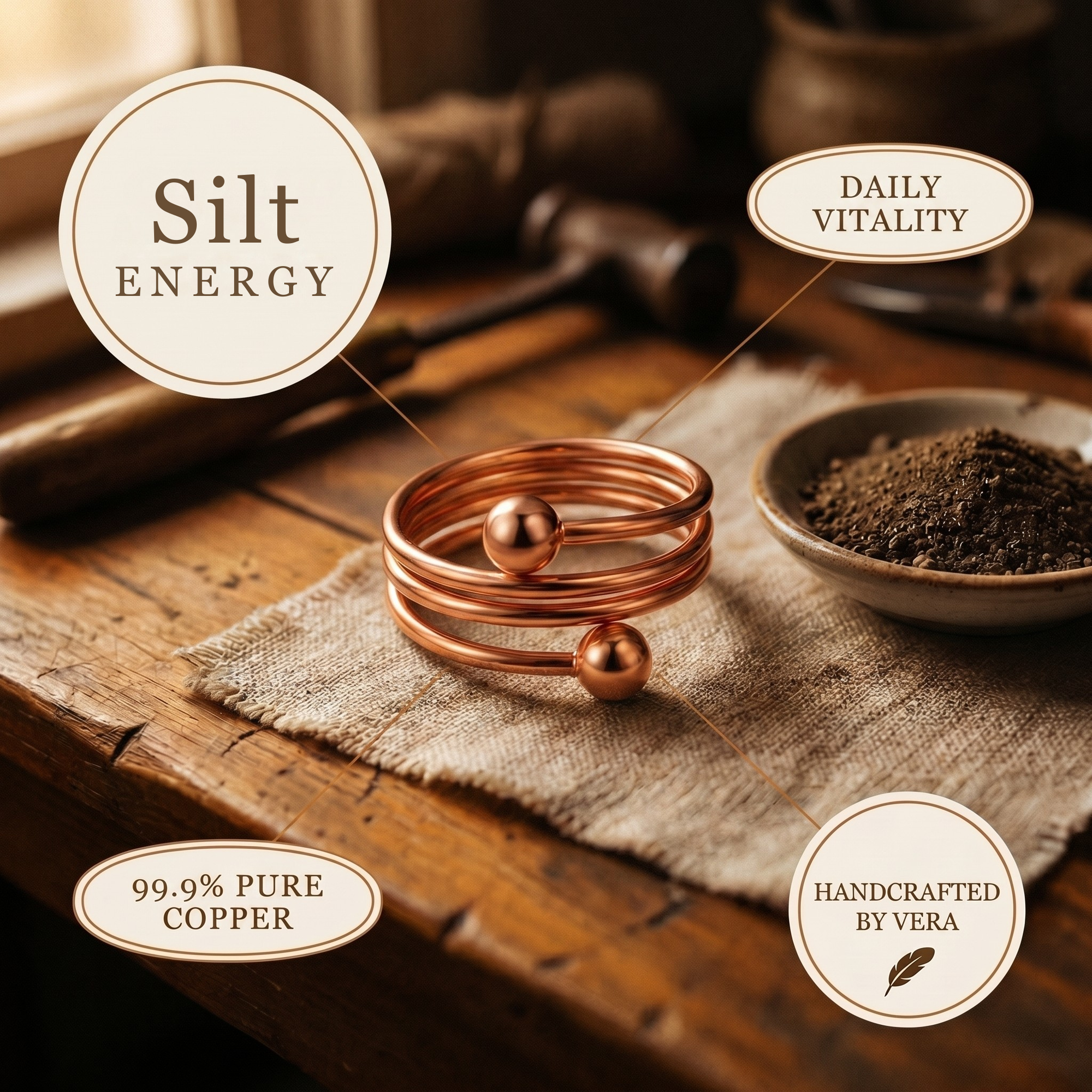 Anel de Cobre Silt da Rosa