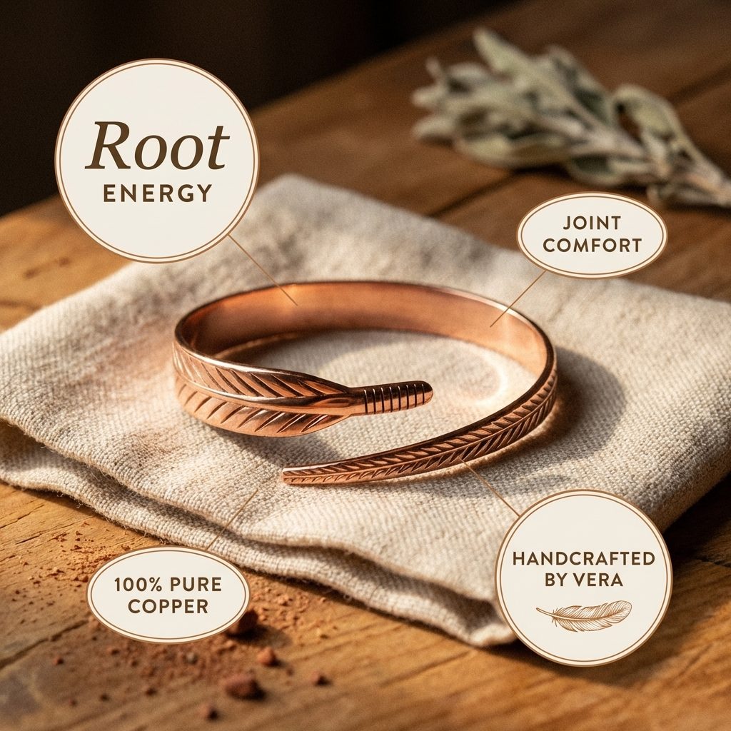 Pulseira de Cobre Raiz da Rosa