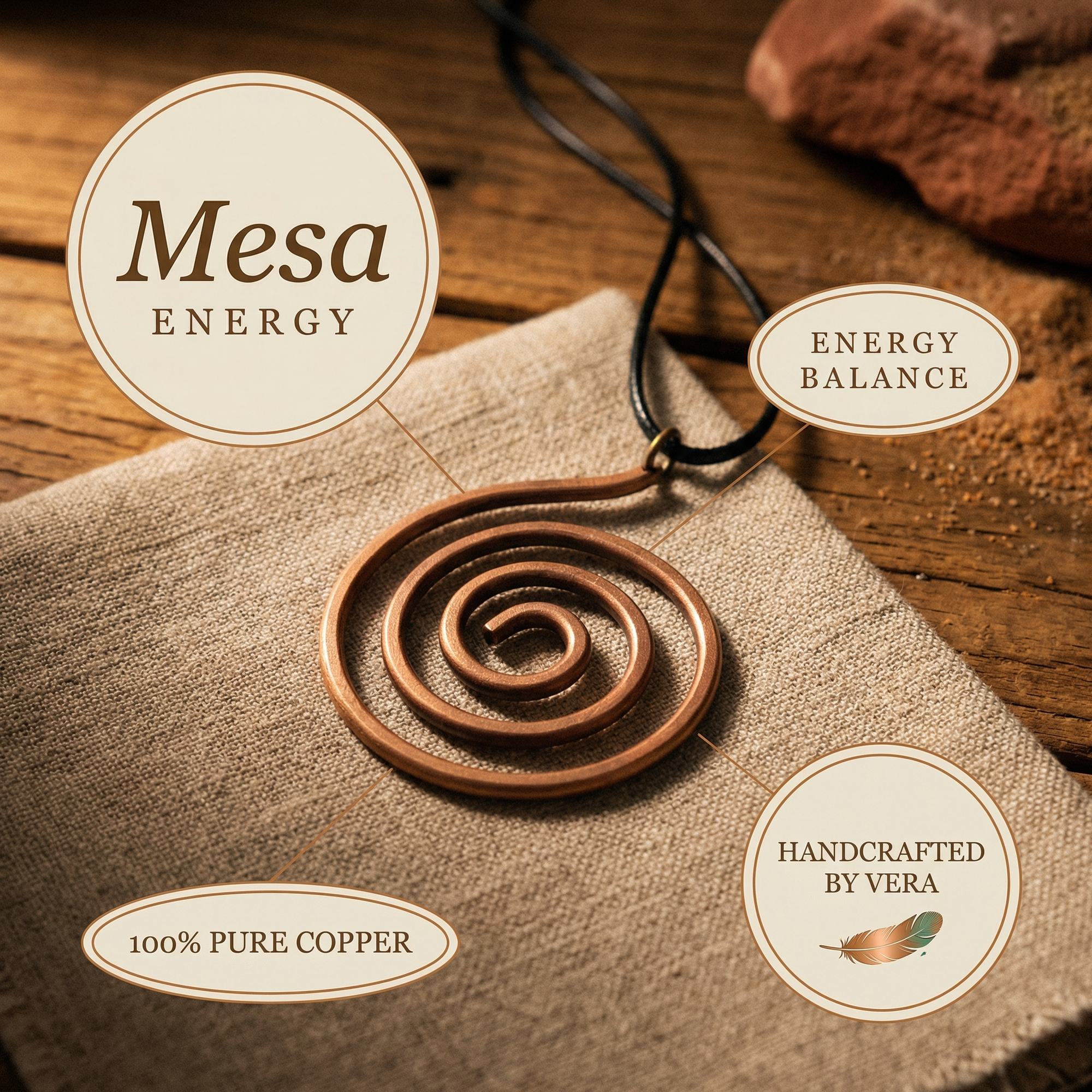 Colar de Cobre Rosa's Mesa