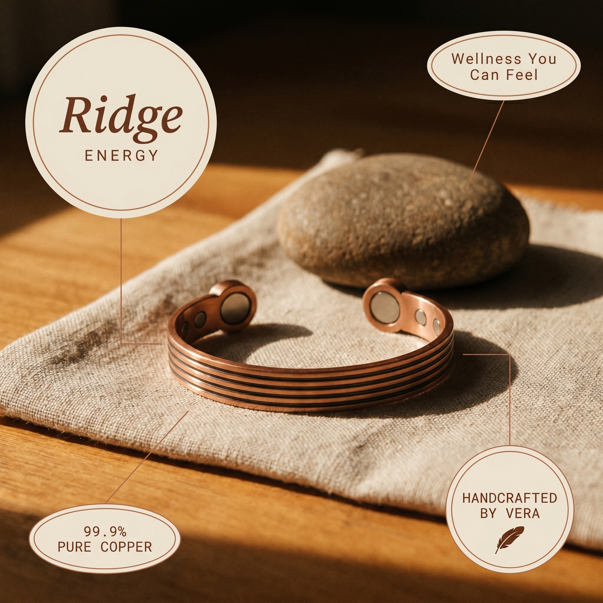Pulseira de Cobre Rosa's Ridge