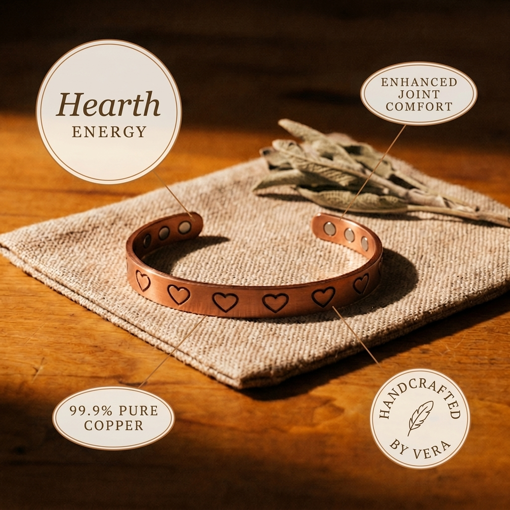Pulseira de Cobre Rosa's Hearth