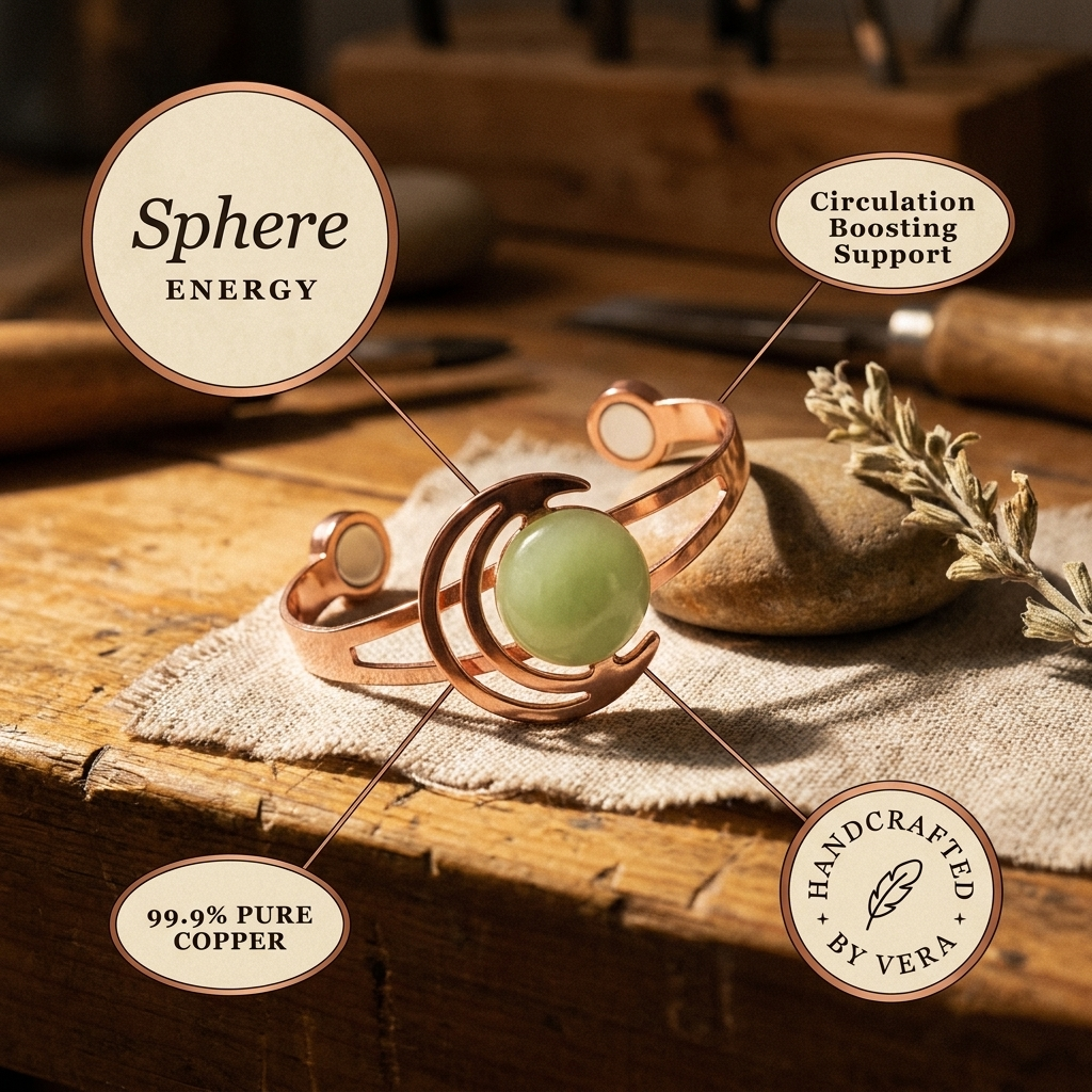 Pulseira de Cobre Verde da Rosa