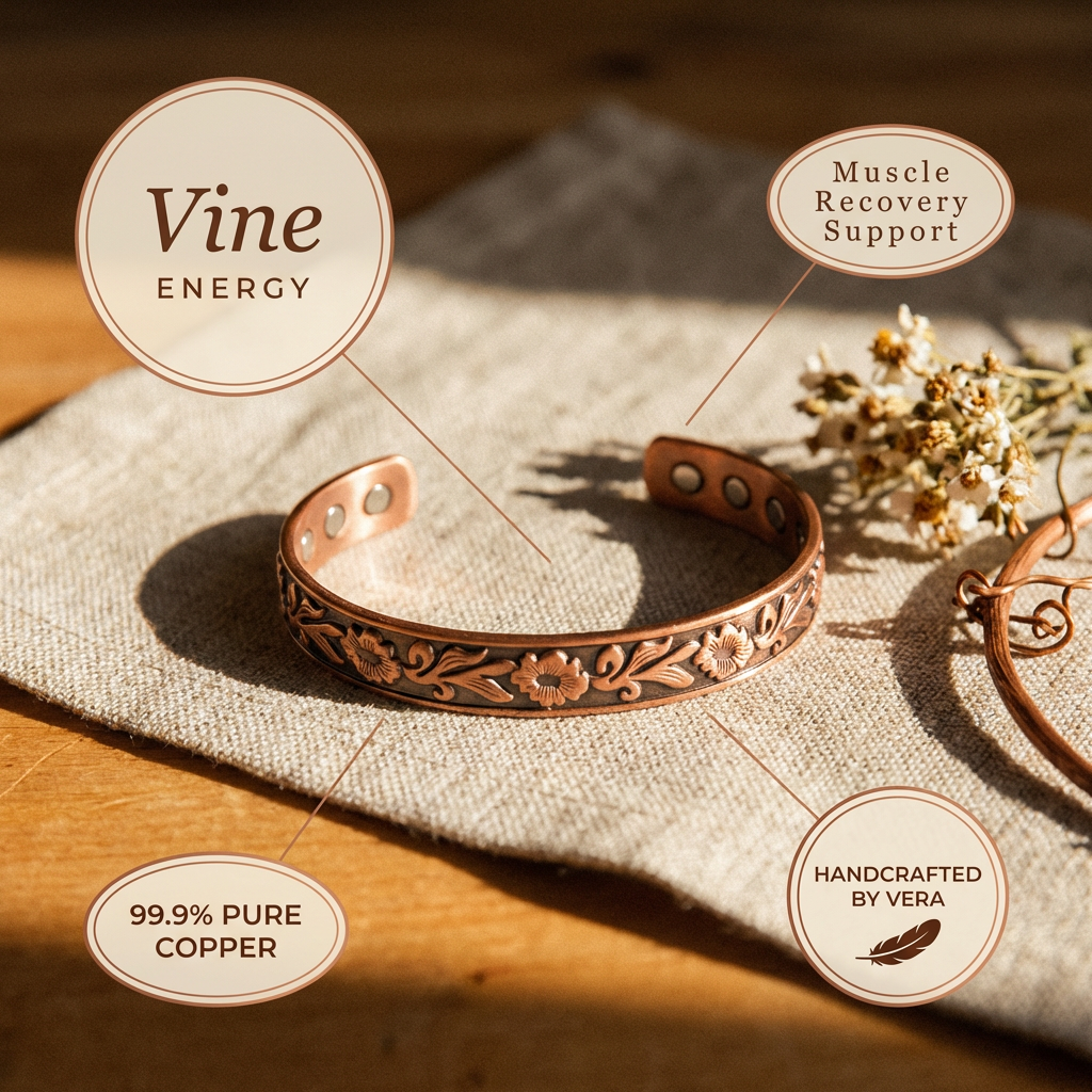 Pulseira de Cobre Rosa's Vine