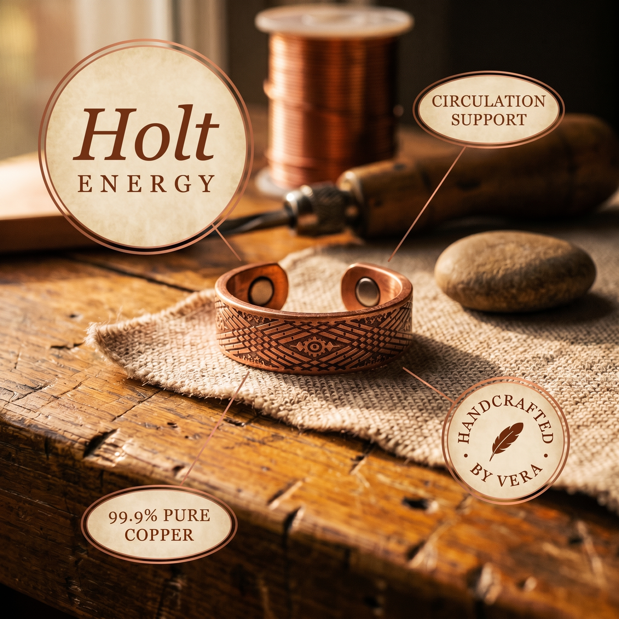 Anel de Cobre Rosa's Holt