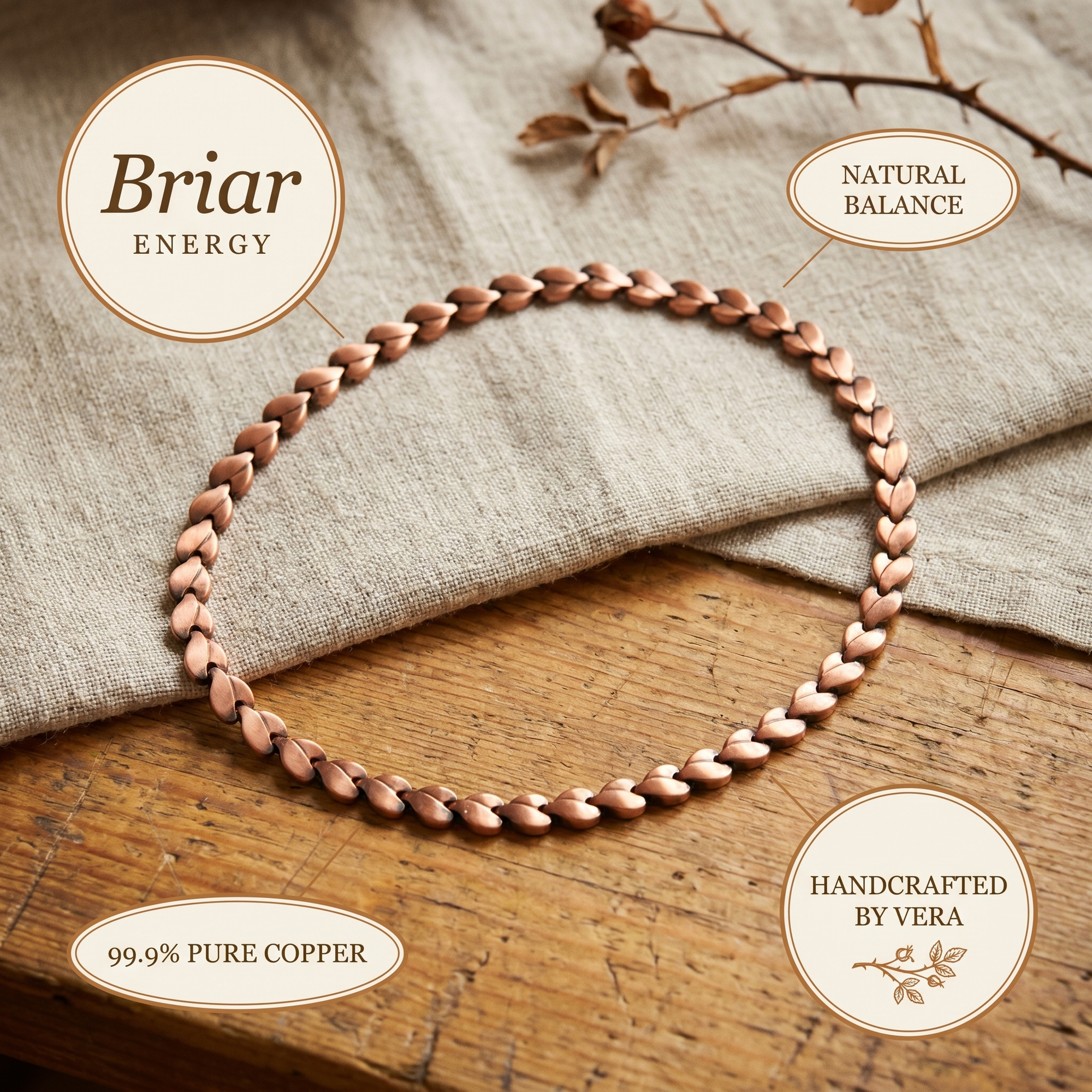 Colar de Cobre Briar da Rosa