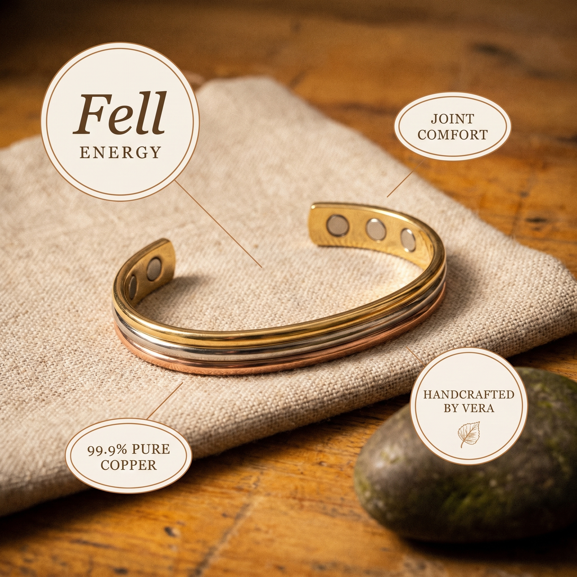 Pulseira de Cobre Rosa's Fell