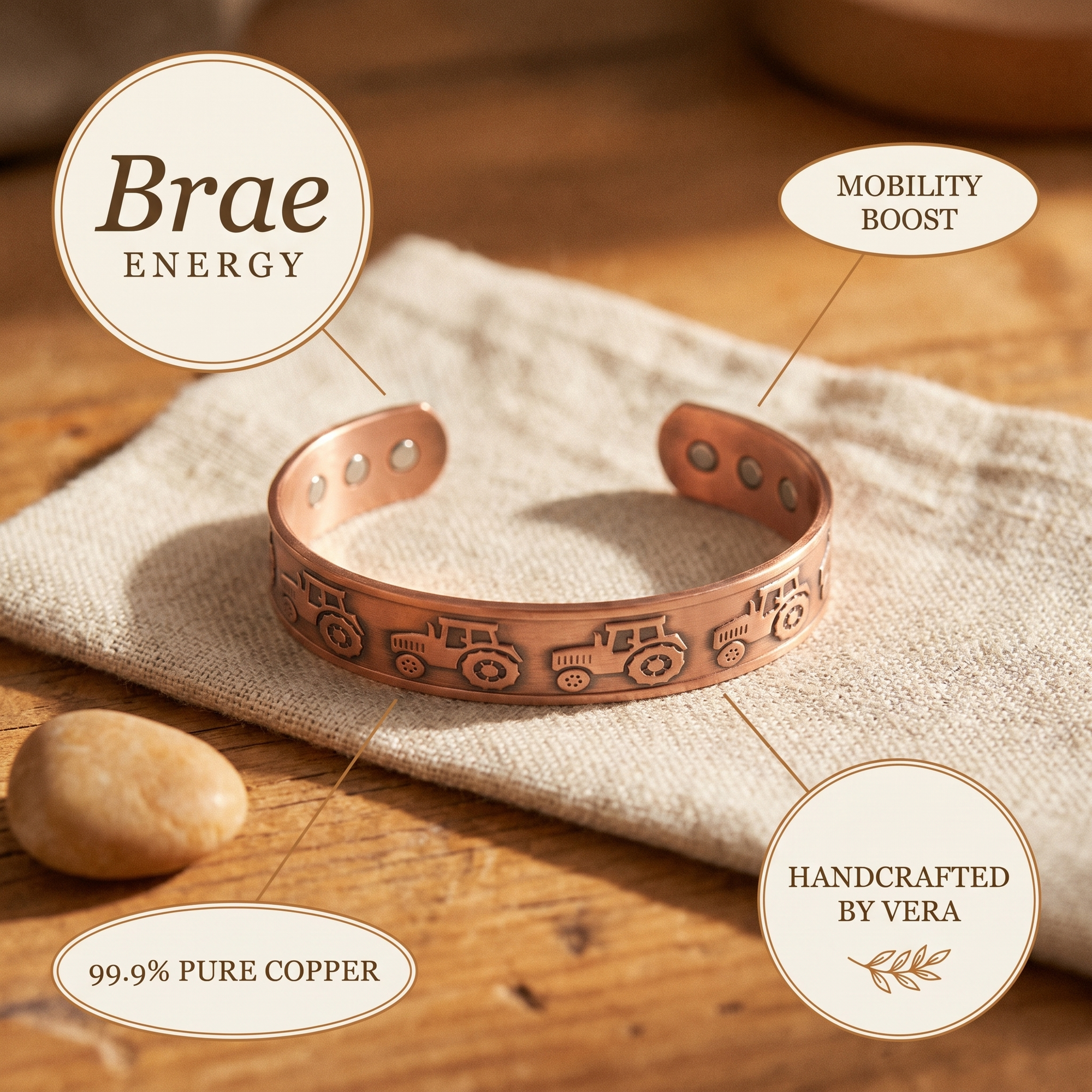 Pulseira de Cobre Rosa's Brae