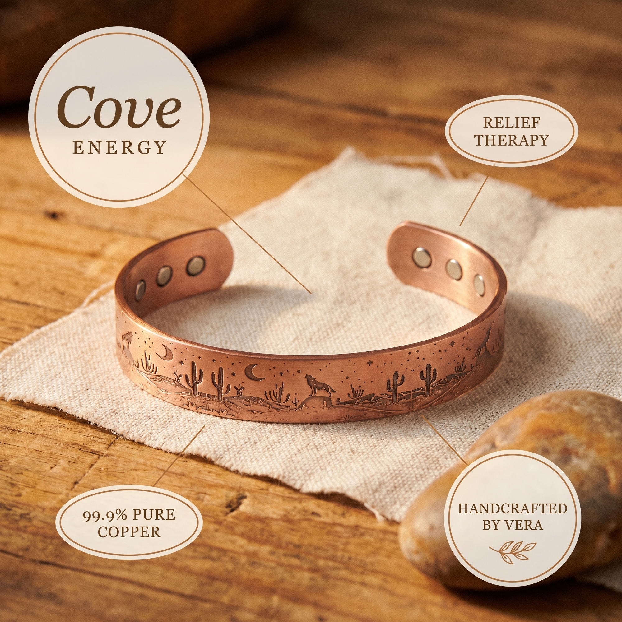 Pulseira de Cobre da Rosa's Cove