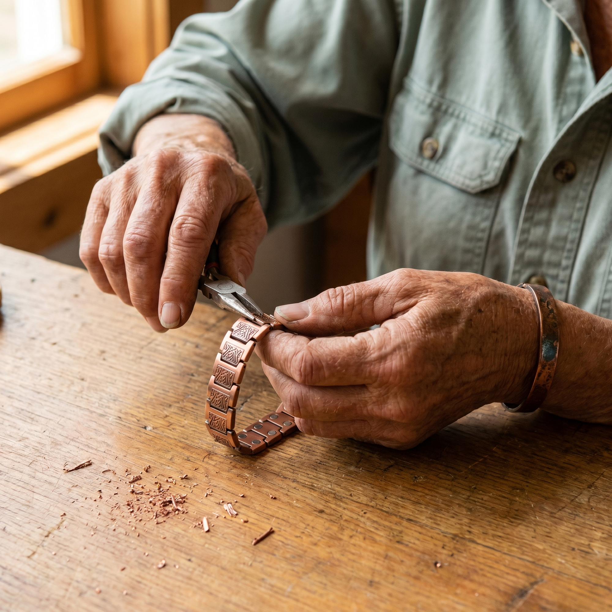 Pulseira de Cobre para Homens Rosa's Glen