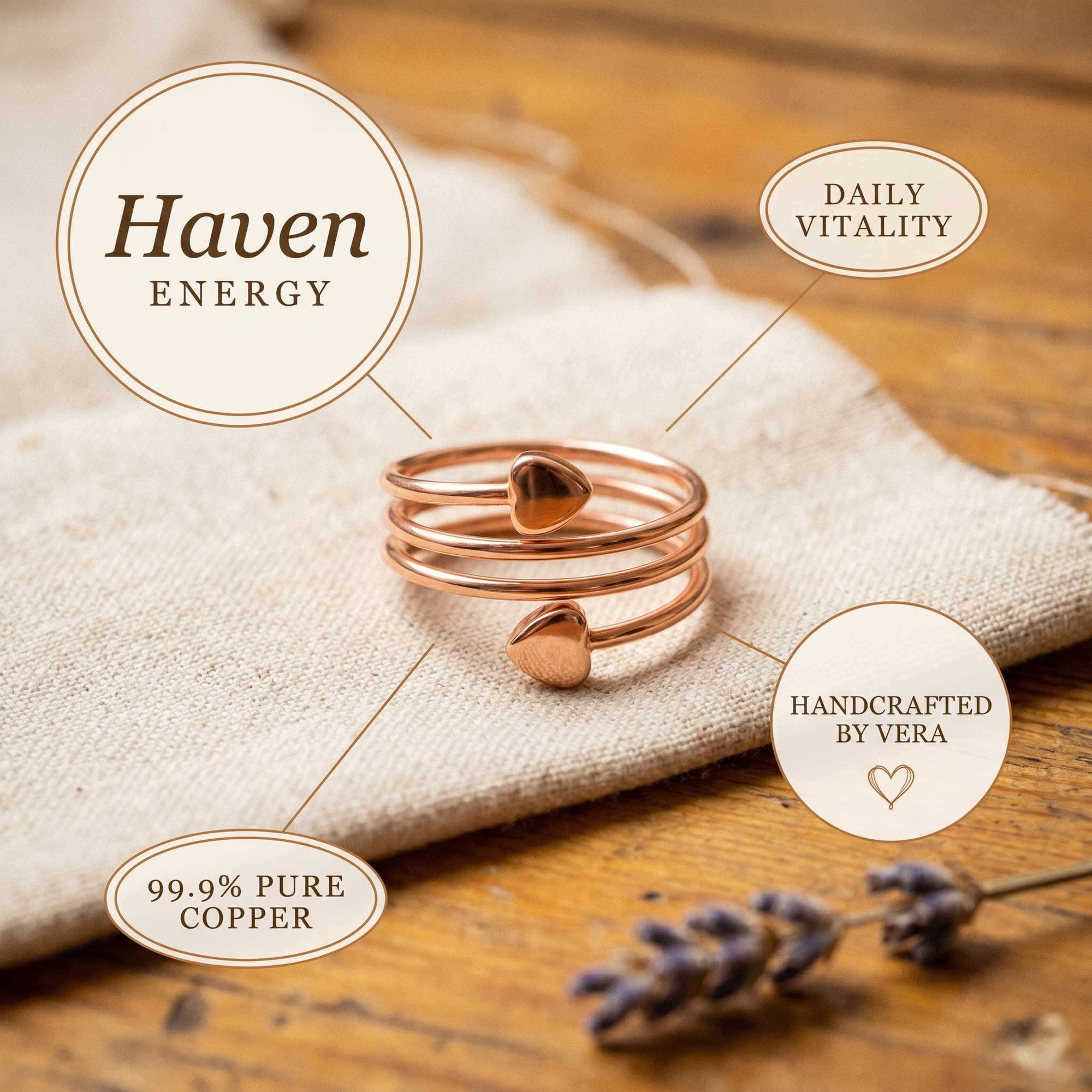Anel de Cobre de Rosa's Haven