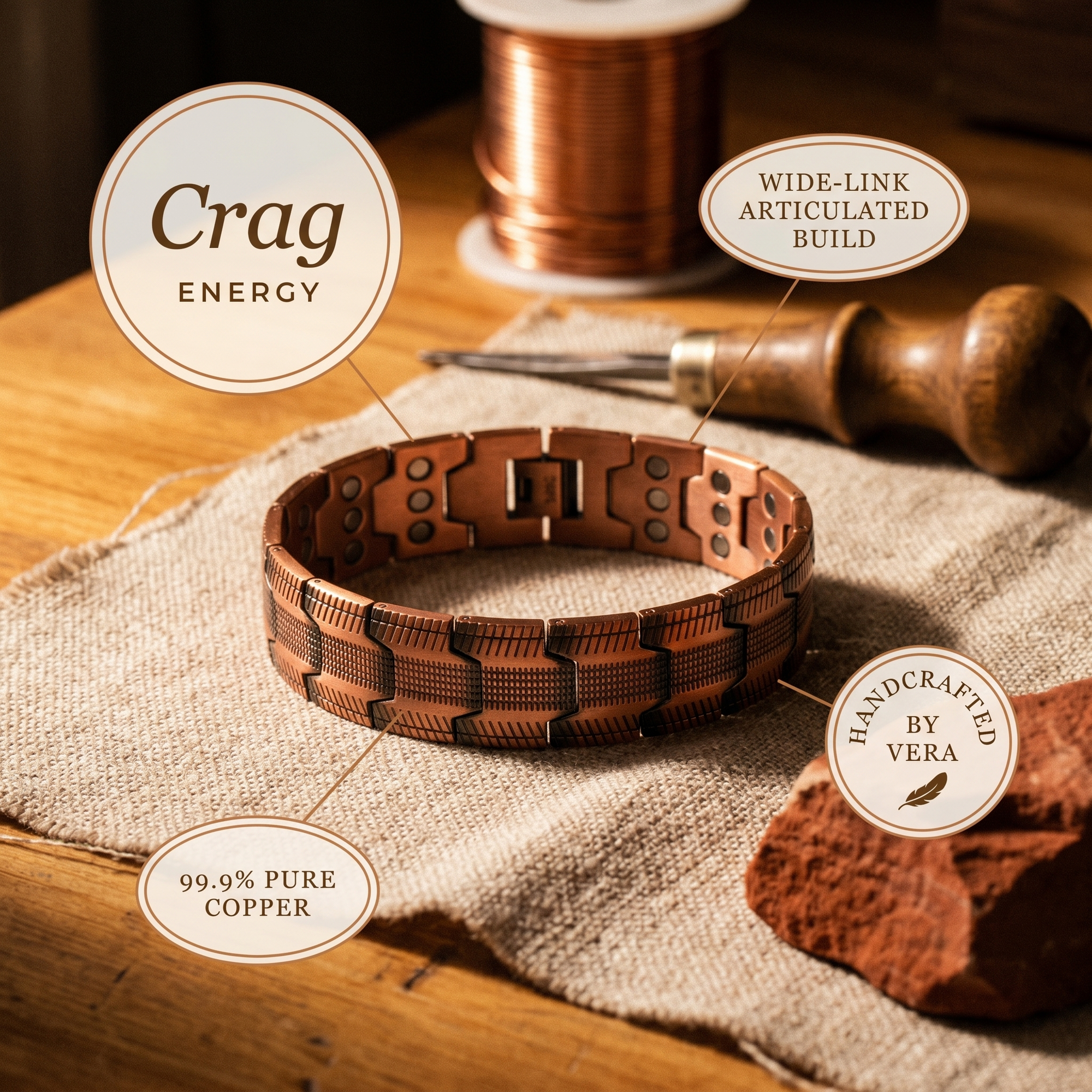 Pulseira de Cobre Crag da Rosa