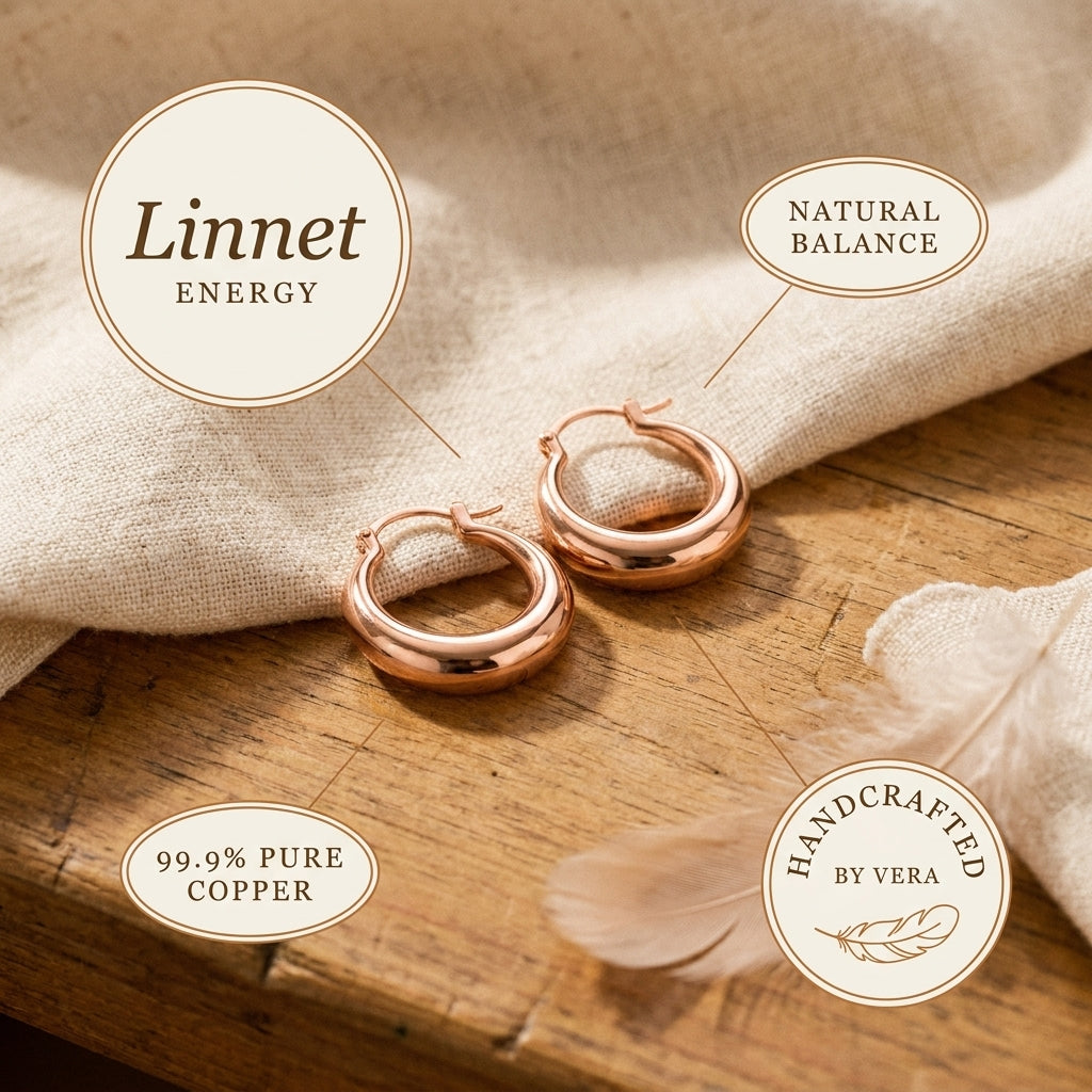 Brincos de Argola de Cobre de Linnet da Rosa
