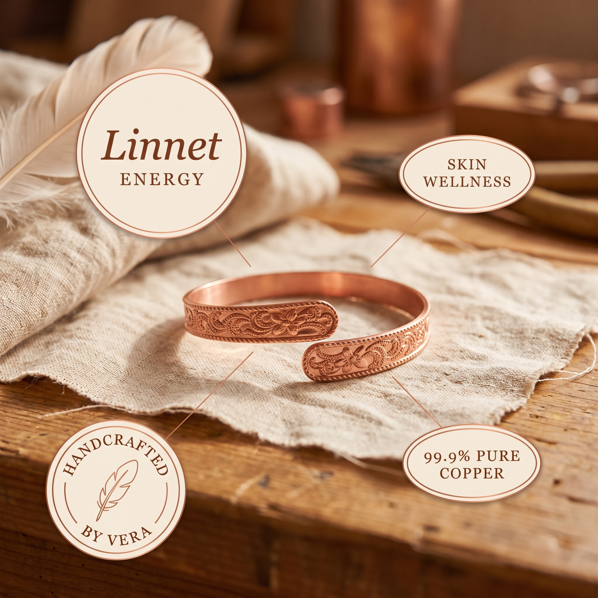 Pulseira de Cobre de Rosa's Moor