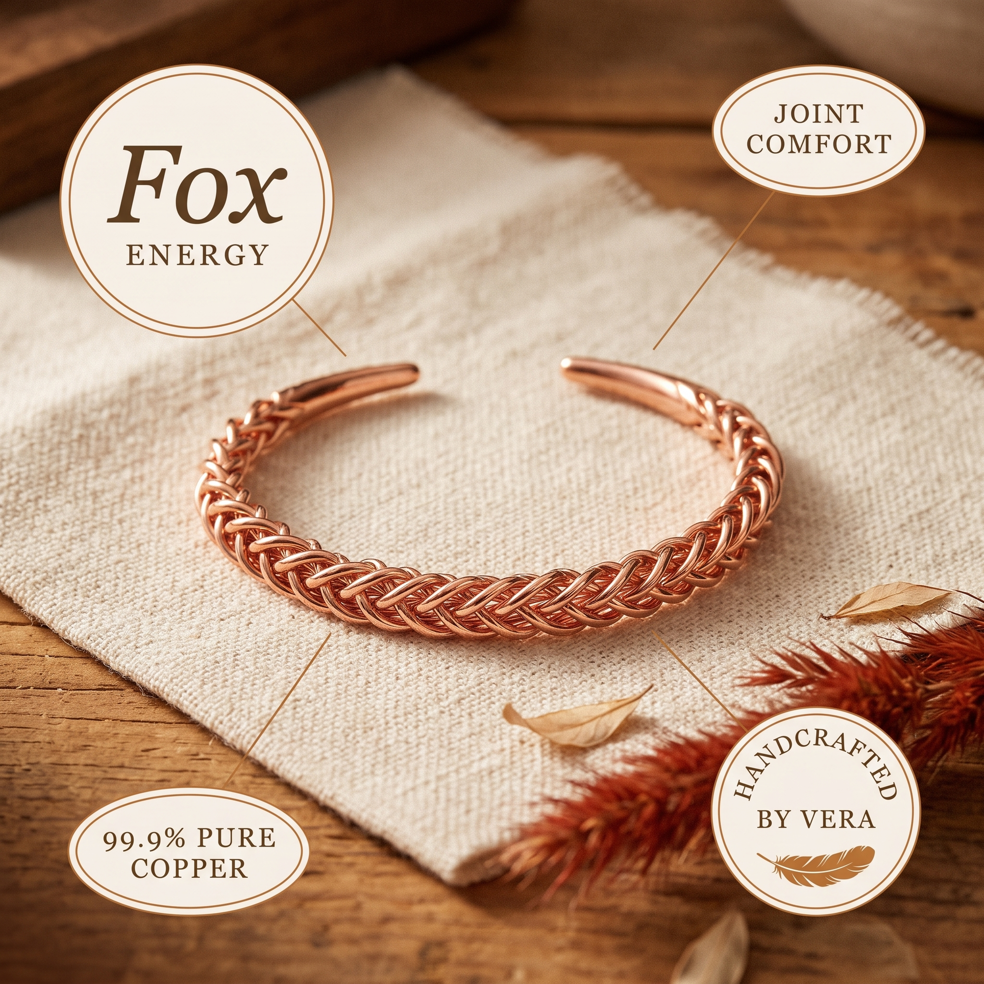 Pulseira de Cobre da Rosa