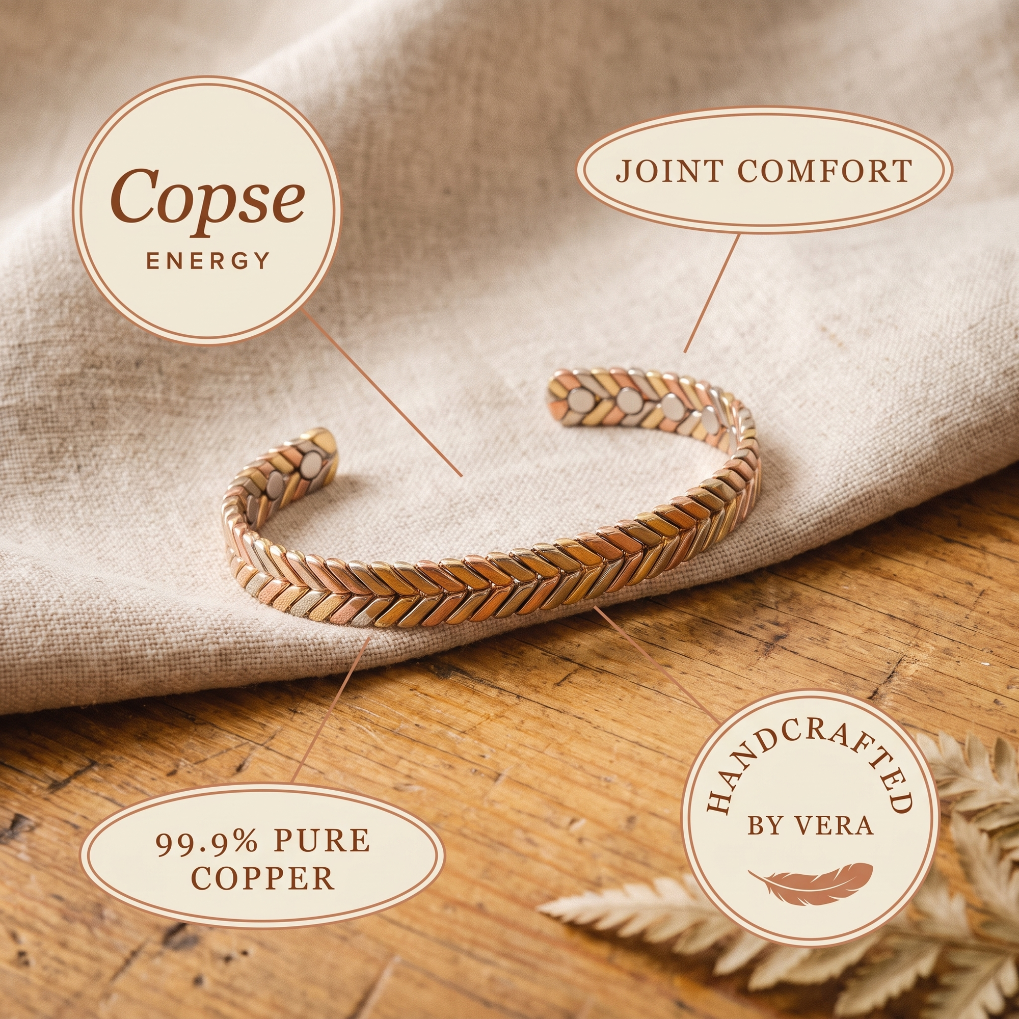 Pulseira de Cobre do Bosque da Rosa